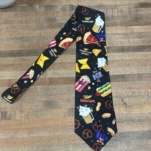 Novelty MGD Miller Neckwear from Anheuser Marketing ~ Black Neck Tie ~Beer~ NEW